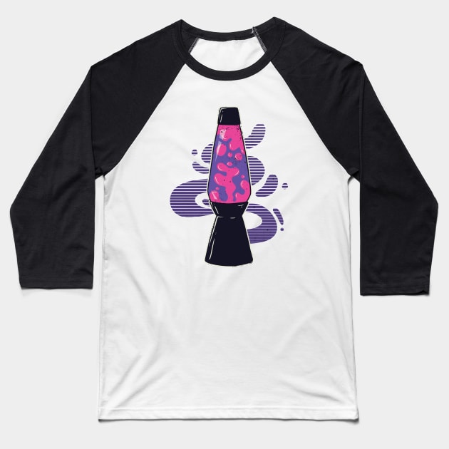 Funky Vintage Lava Lamp Illustration Baseball T-Shirt by SLAG_Creative